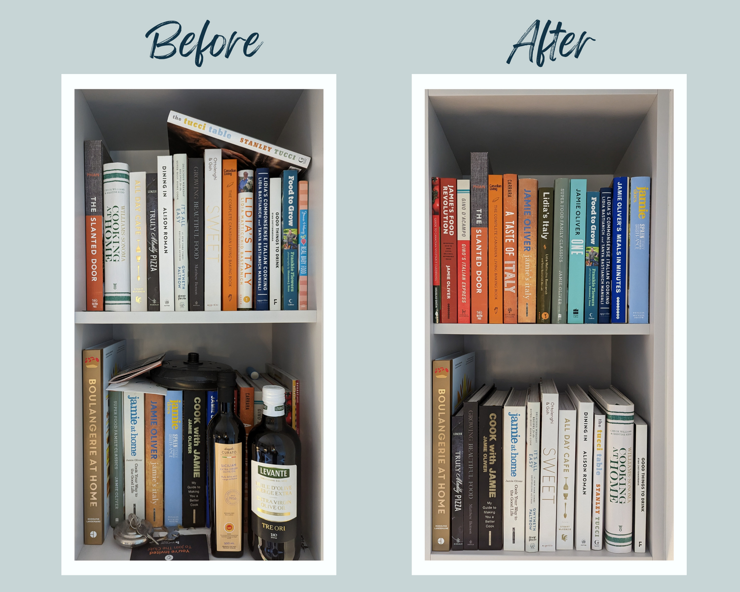Home Organization for book cases by a professional organizer